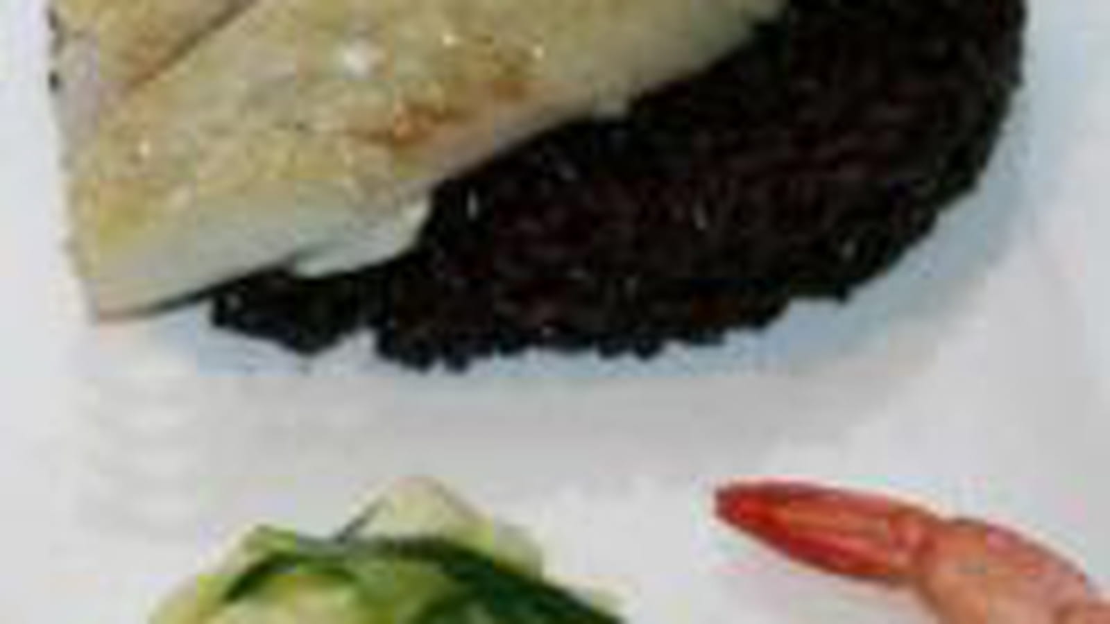 Filet de lieu noir sur riz impérial & tagliatelles