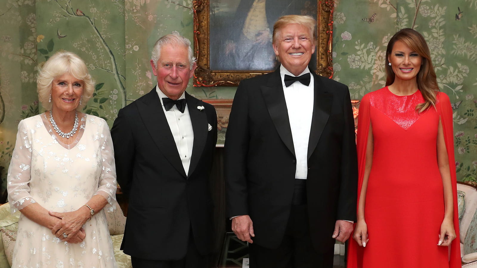 Camilla, Prince Charles, Donald et Melania Trump