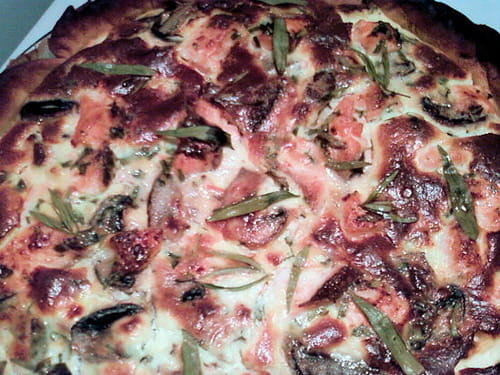 Tarte saumon-champignons