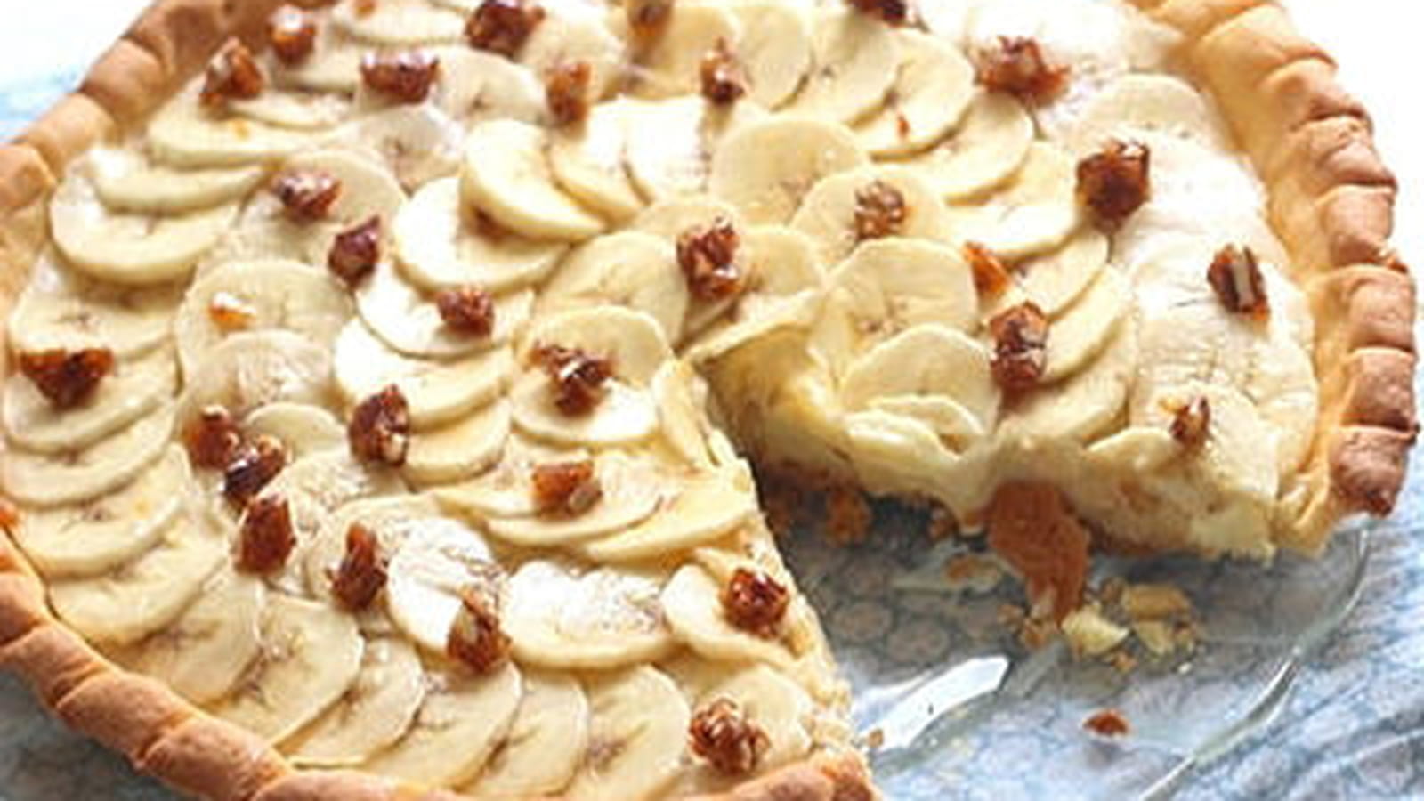 Tarte à la banane, noix de coco et caramel