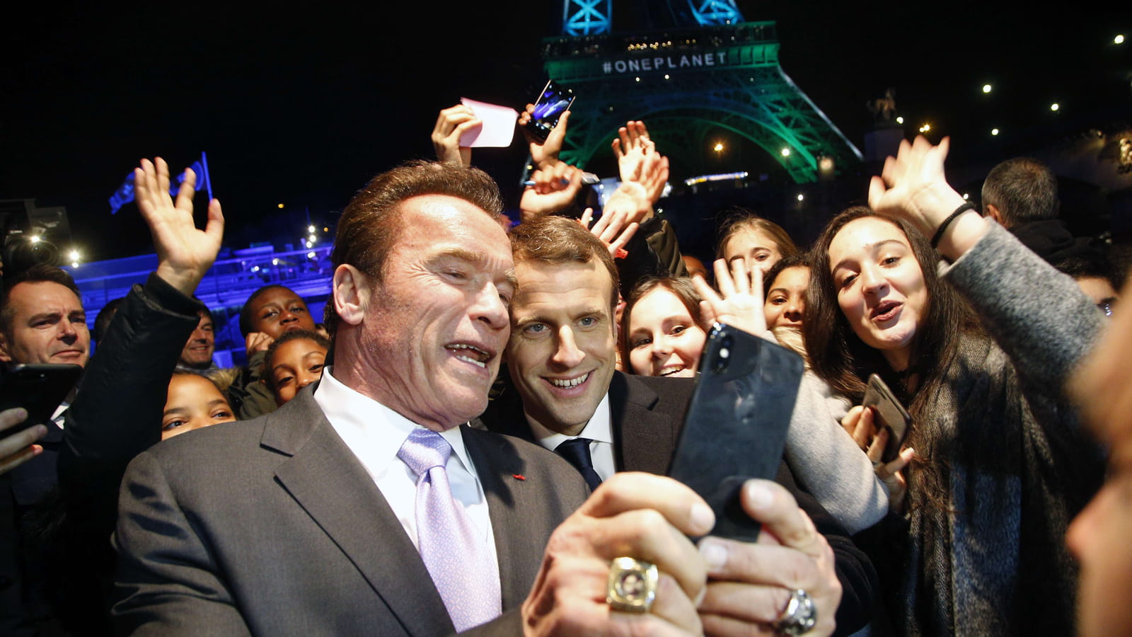 Arnold Schwarzenegger et Emmanuel Macron