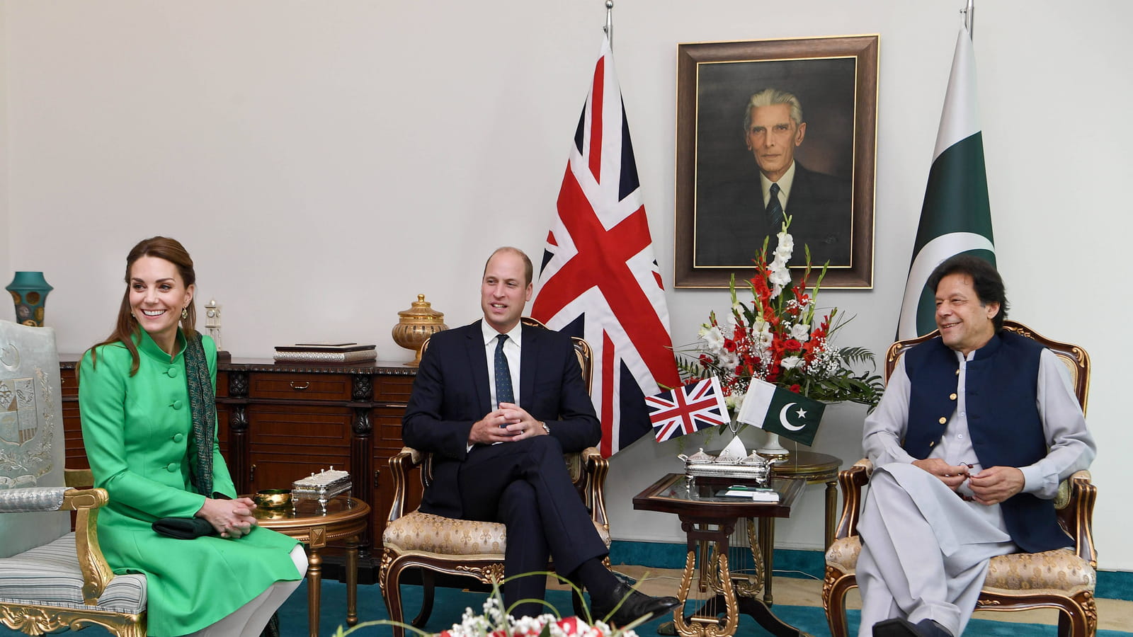 Kate Middleton, le prince William et  Imran Khan