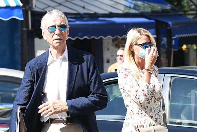 Jean-Claude Narcy et sa compagne Alice Bertheaume lors des obsèques d'Hermine de Clermont Tonnerre