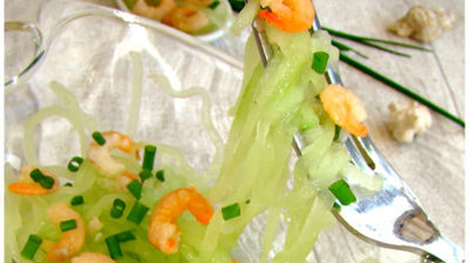 Spaghetti de concombre et crevettes  