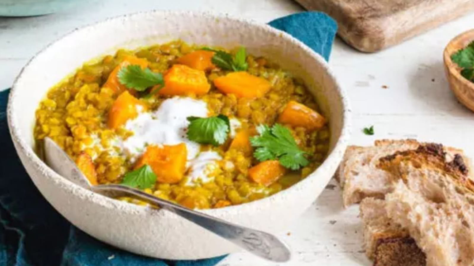 Dahl de lentilles à la courge butternut