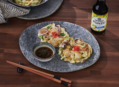 Crêpe japonaise aux fruits de mer