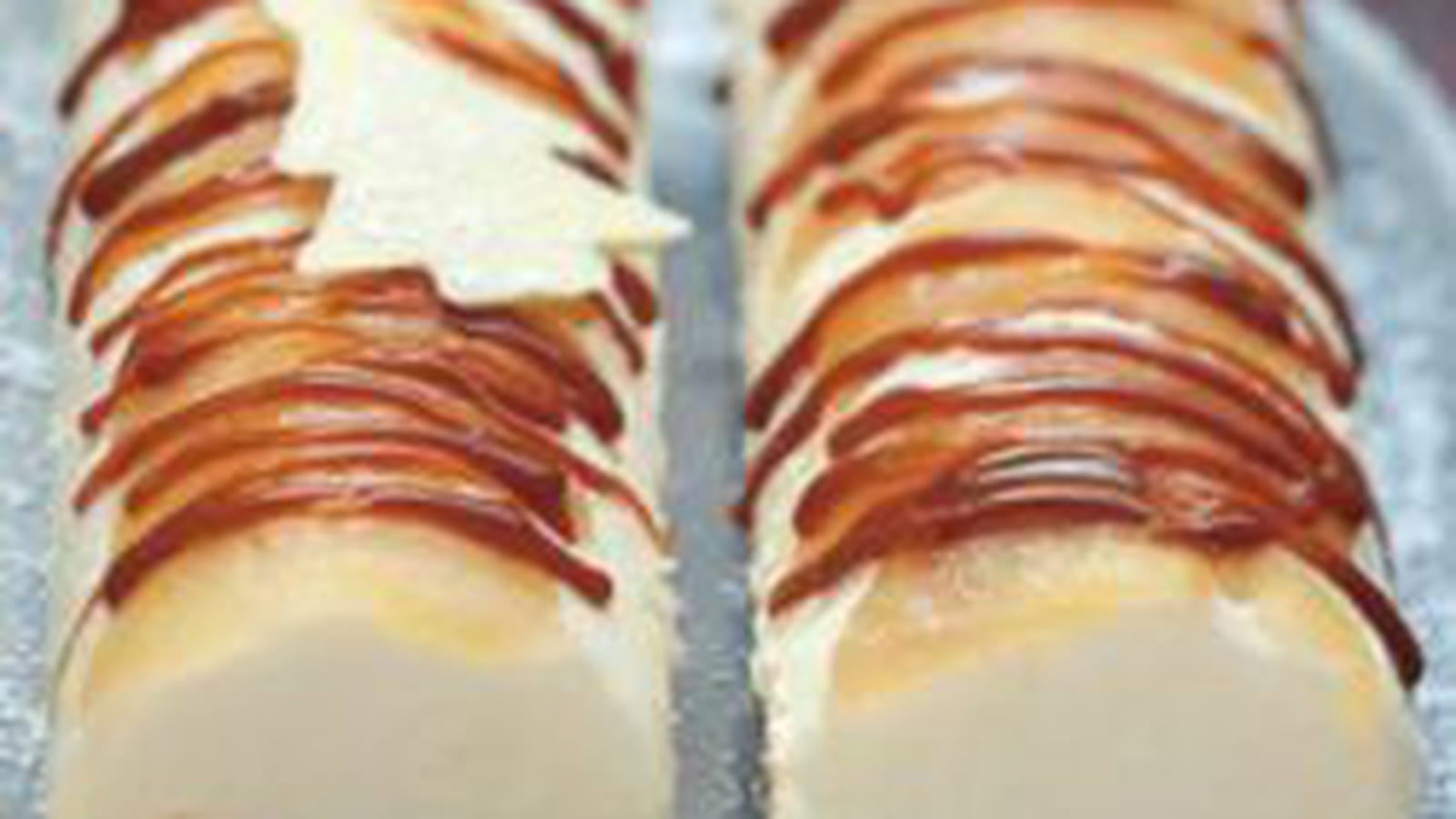 Bûchettes spéculoos, mousse de poire, caramel