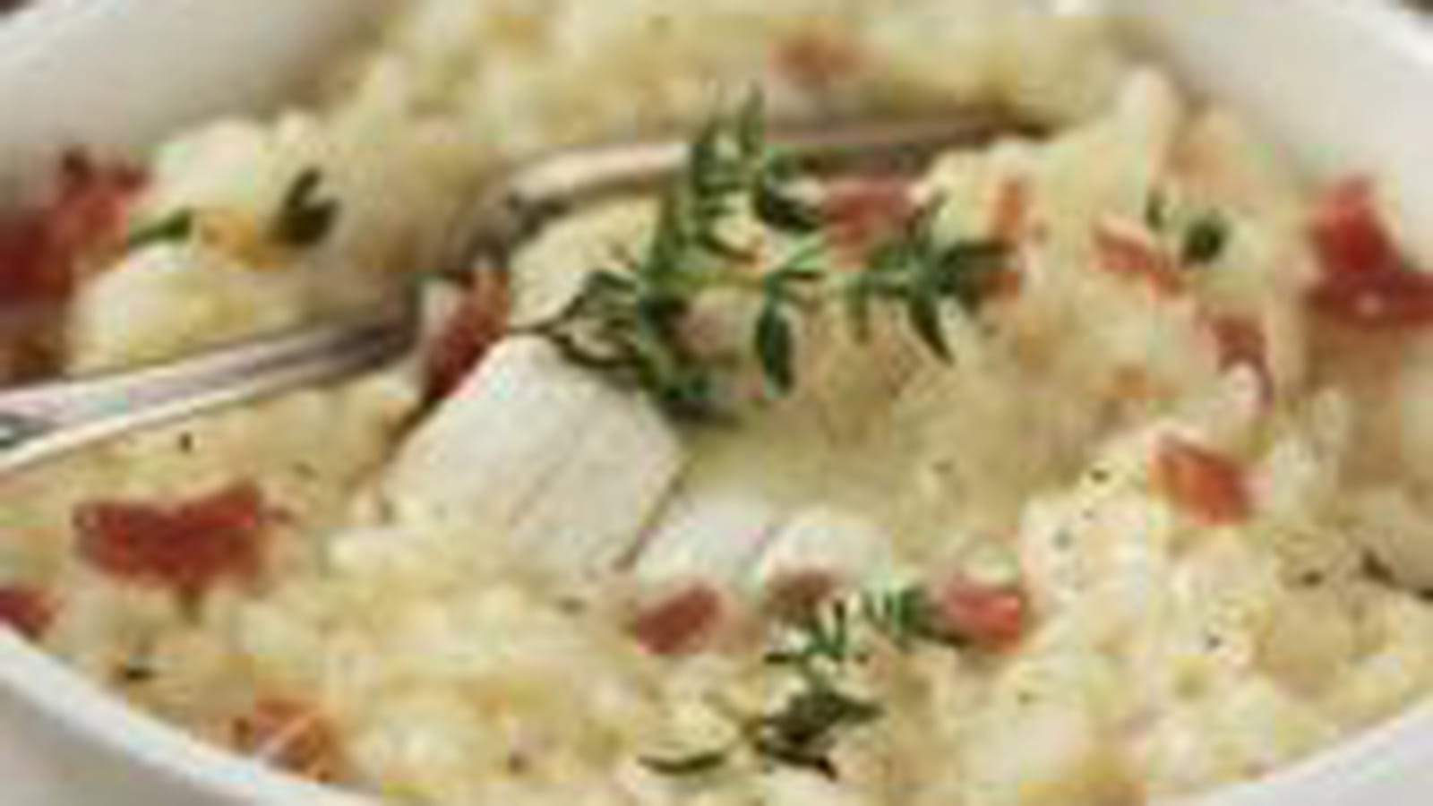 Risotto banon, jambon cru, thym