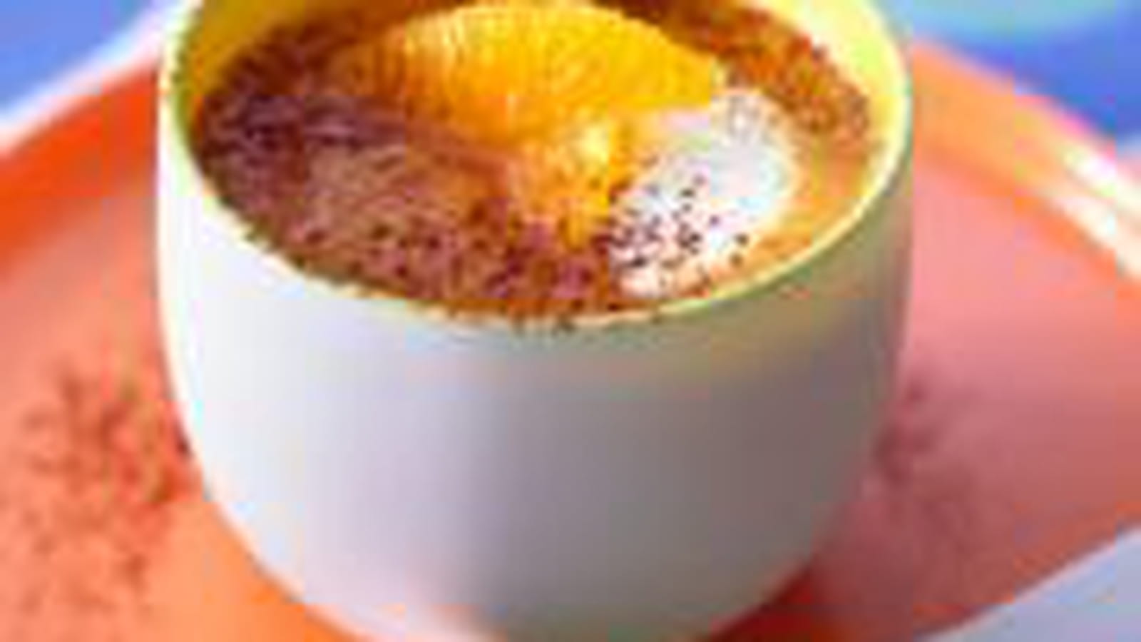 Velouté de carotte, jus d'orange et cacao