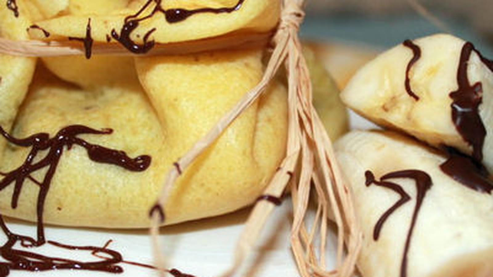  Crêpes banane flambée et chocolat