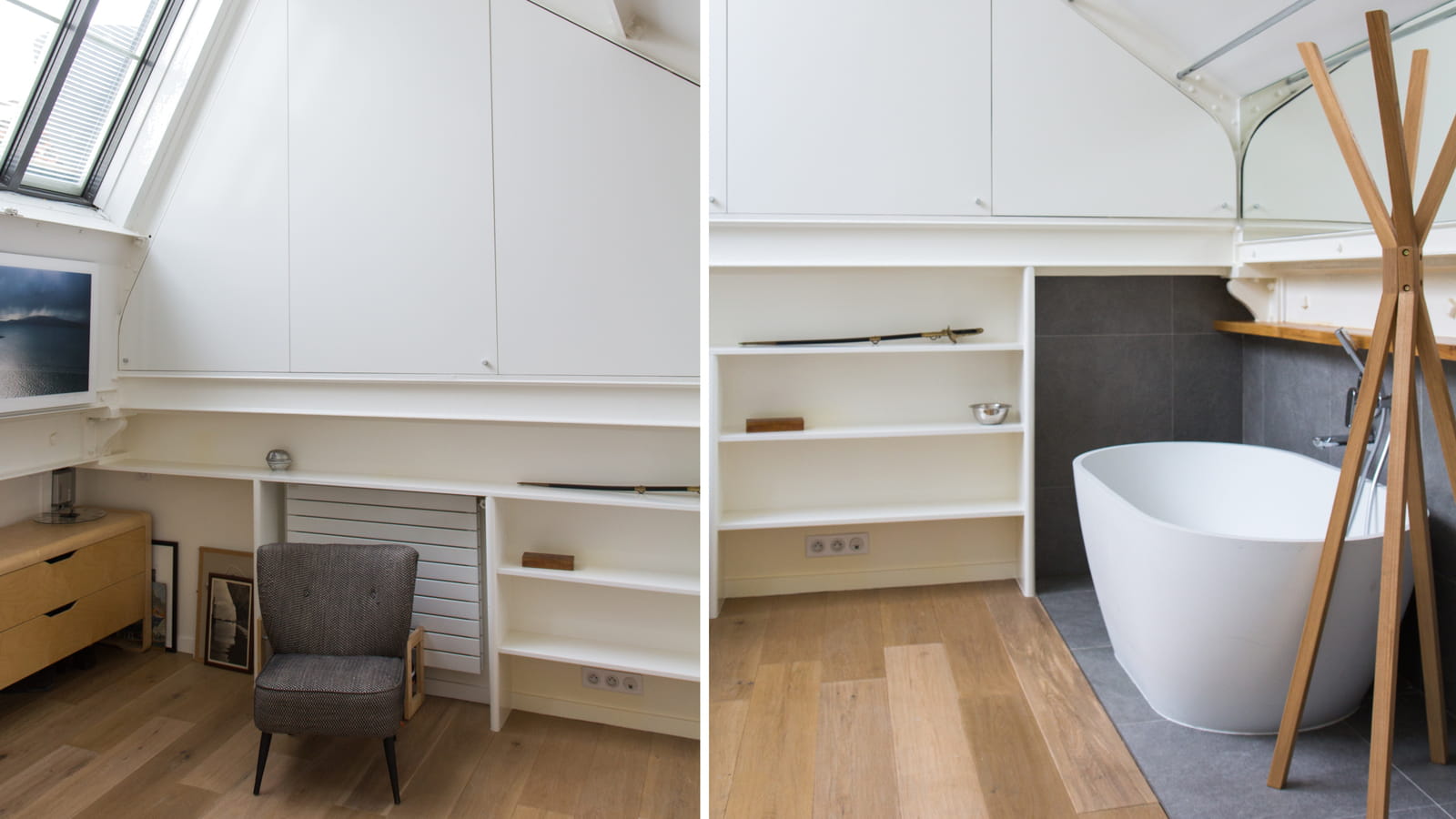 Une salle de bains cosy sous les toits