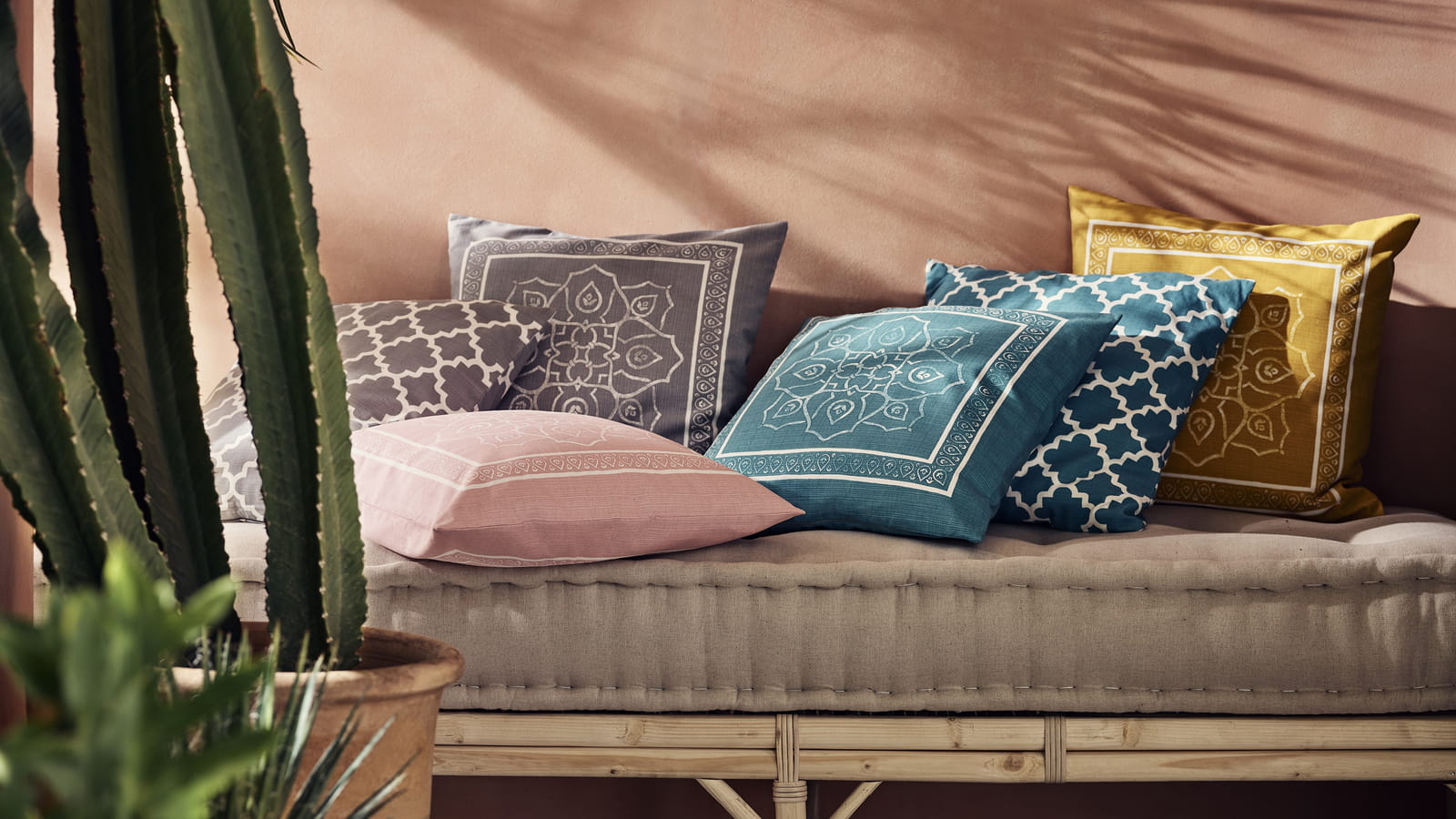 Housse de coussin turquoise 