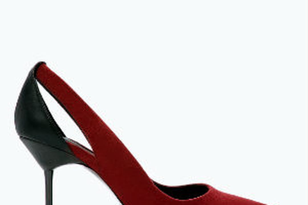 Escarpins Talons Très Hauts Zara - Pointure 39 - Cuir Noir Et Jaune - Occasion Comme Neufs