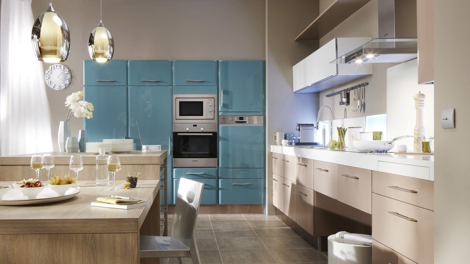 Cuisine Carat mastic bleu Lapeyre