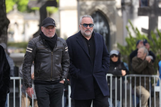 Laurent Baffie et Antoine Duléry, ex-compagnon d'Isabelle Mergault, aux obsèques