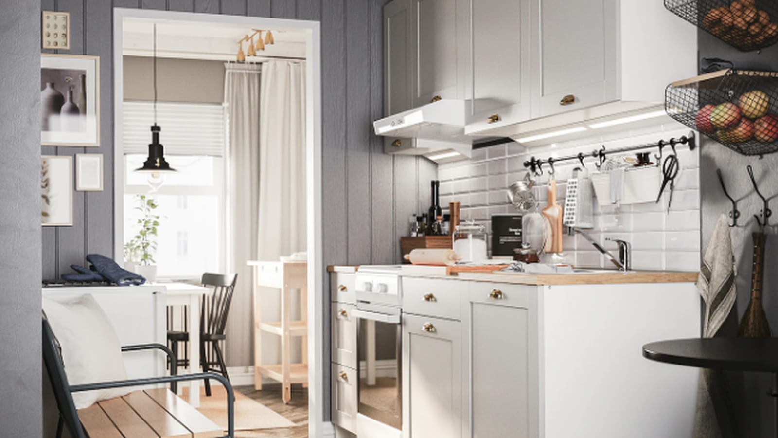 Une cuisine avec rangements