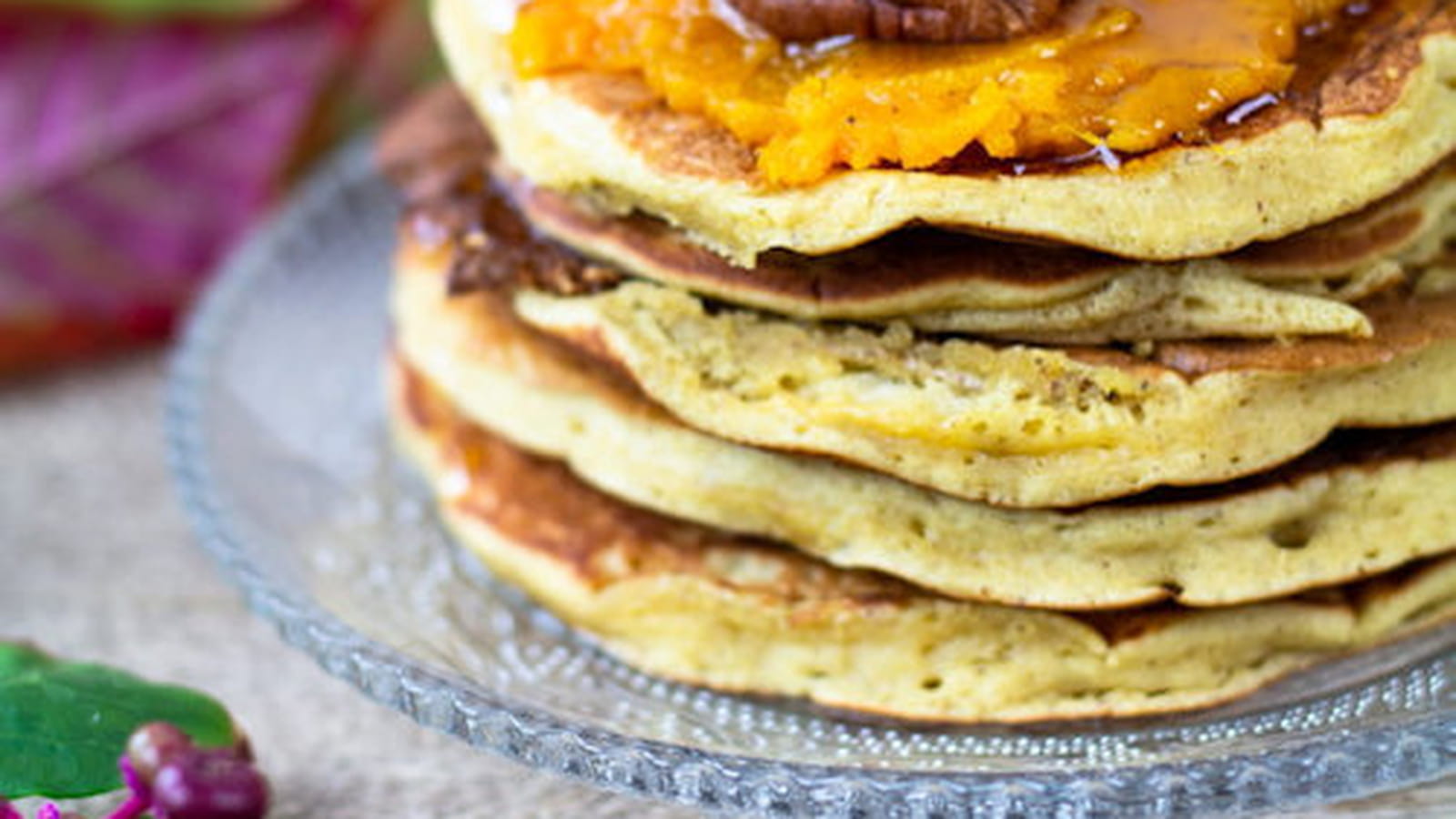 Pancakes à la pomme et farine de lupin