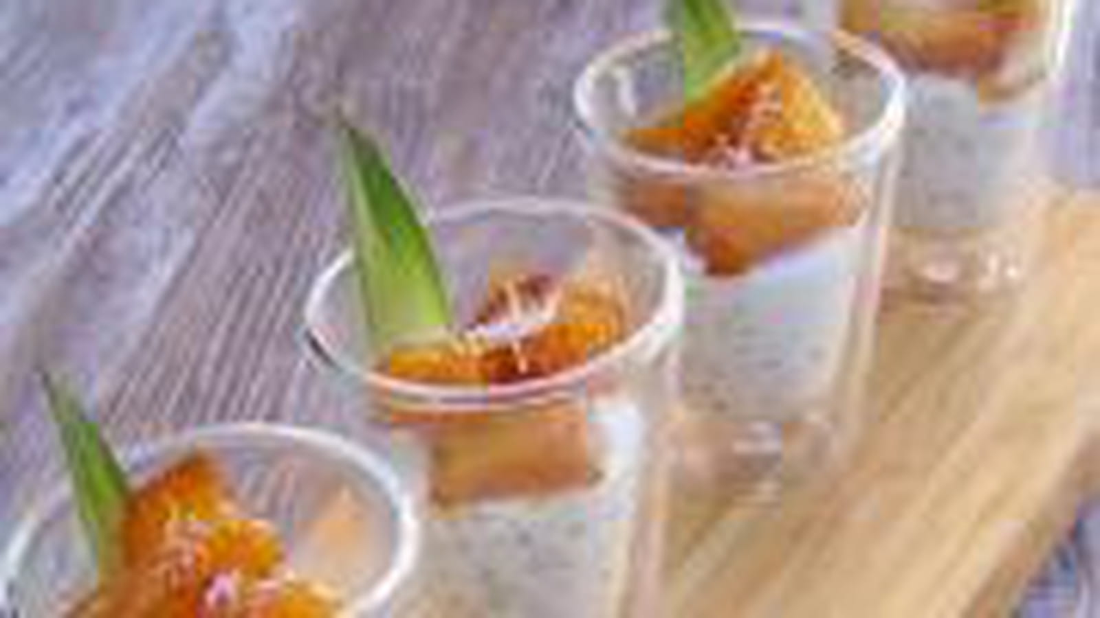 Ananas rôti au miel sur son lit de perles coco