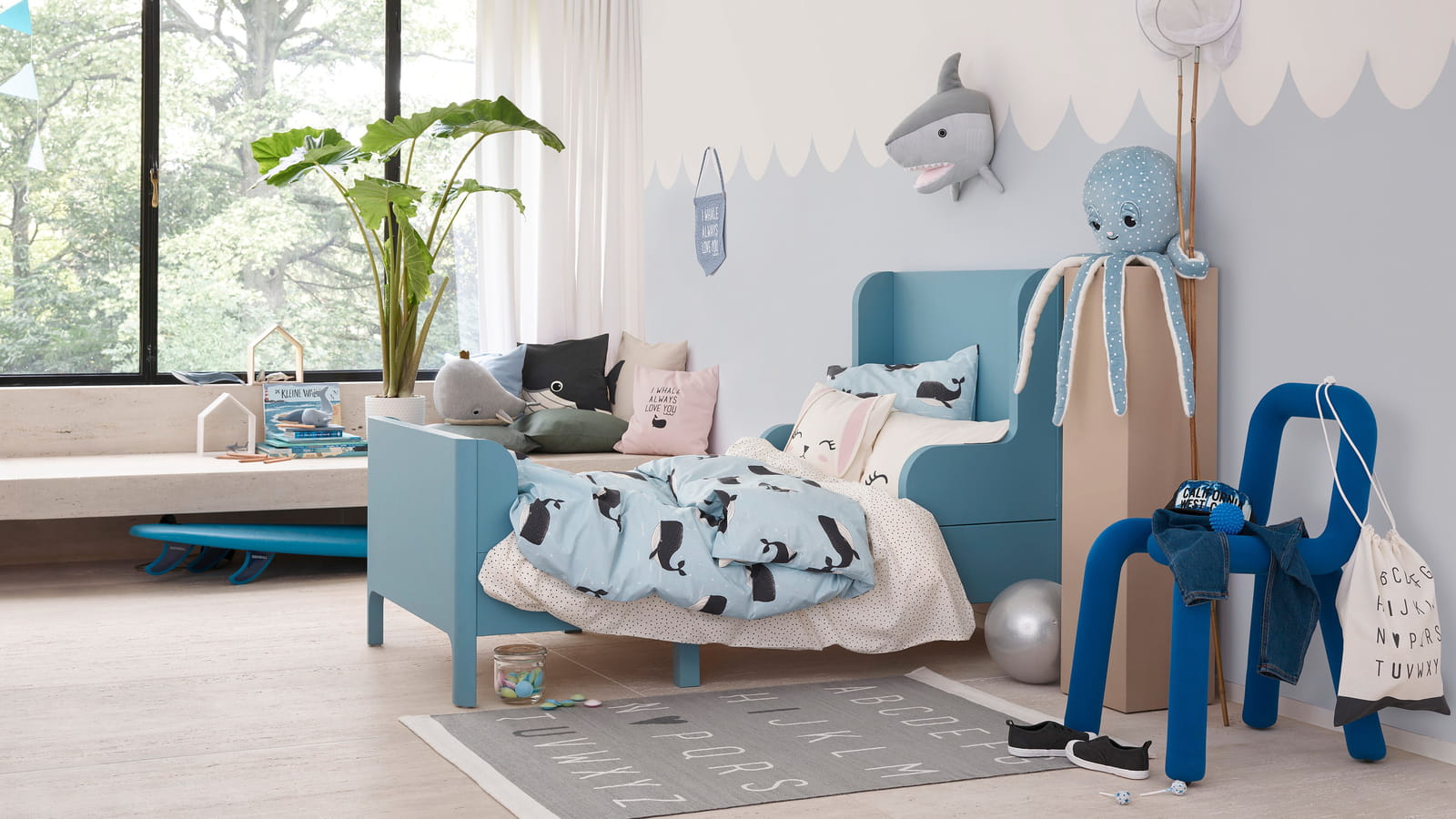 Chambre bleutée 
