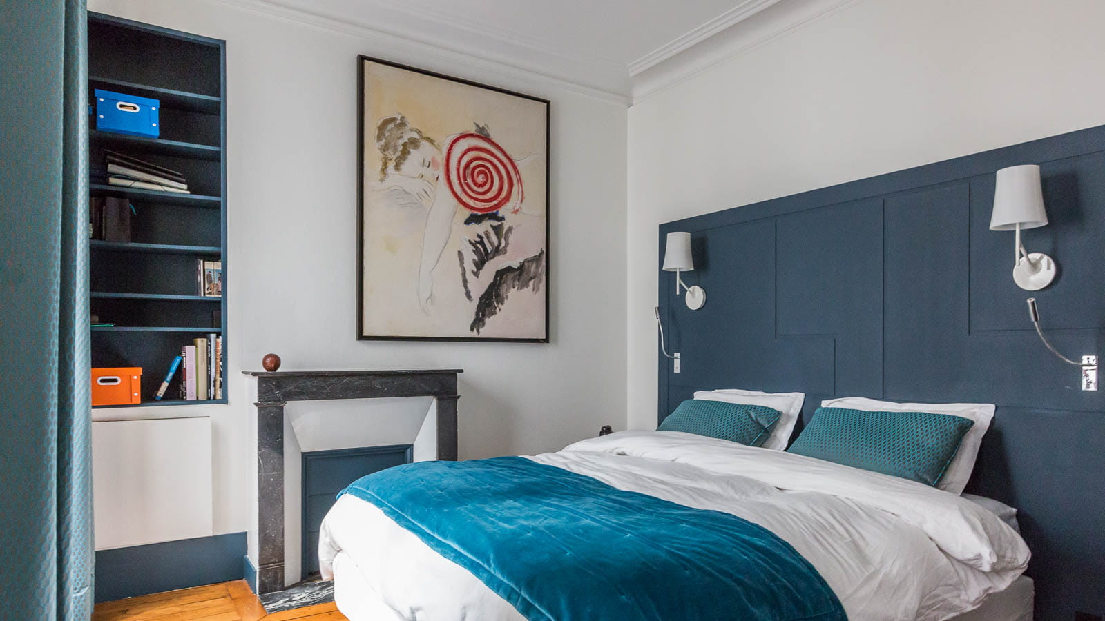 Dessus de lit bleu canard