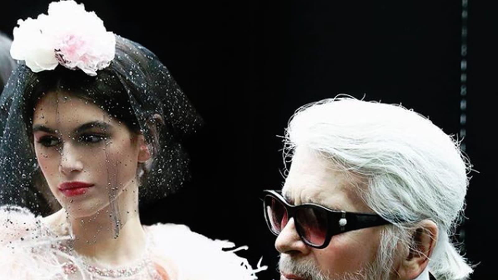 Kaia Gerber et Karl Lagerfeld 