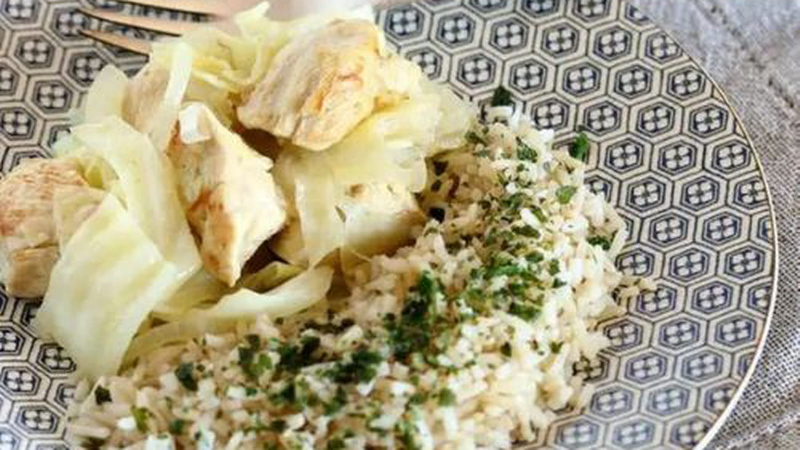 Blanc de poulet au chou vert et cumin