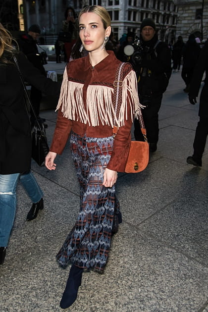 Emma Roberts au d&eacute;fil&eacute; Longchamp