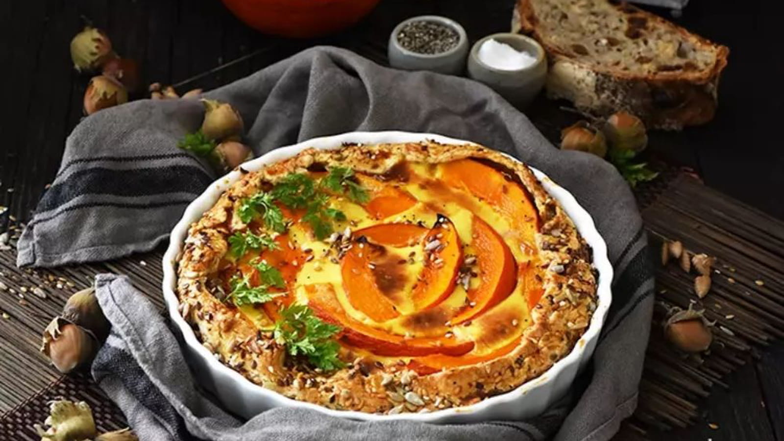 Tarte rustique au potimarron et gorgonzola