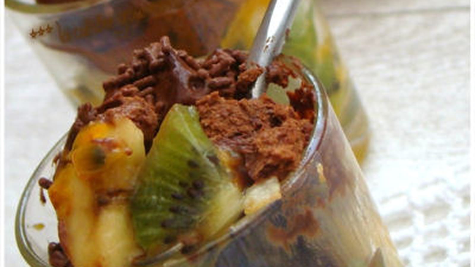 Verrines exotique passion, kiwi, banane