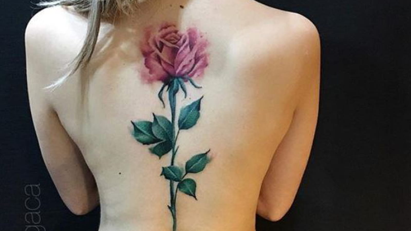 Rose géante dans le dos