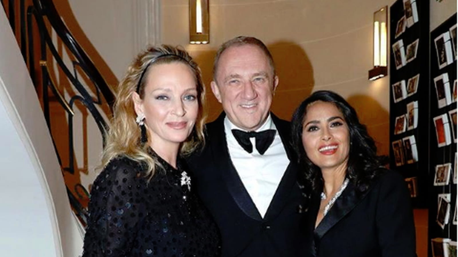 Uma Thurman, François-Henri Pinault et Salma Hayek