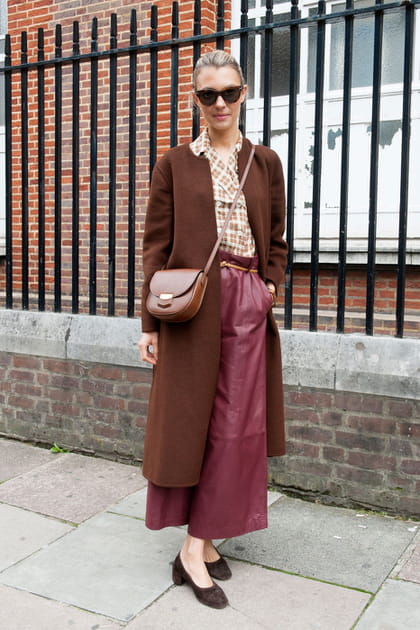 Street style &agrave; Londres : le pantalon large en cuir