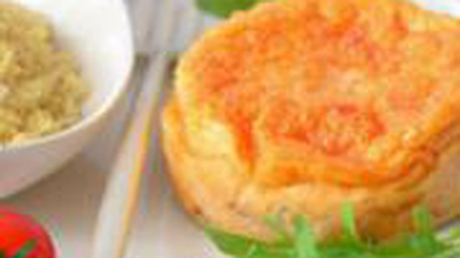 Flan tomate, parmesan et roquette