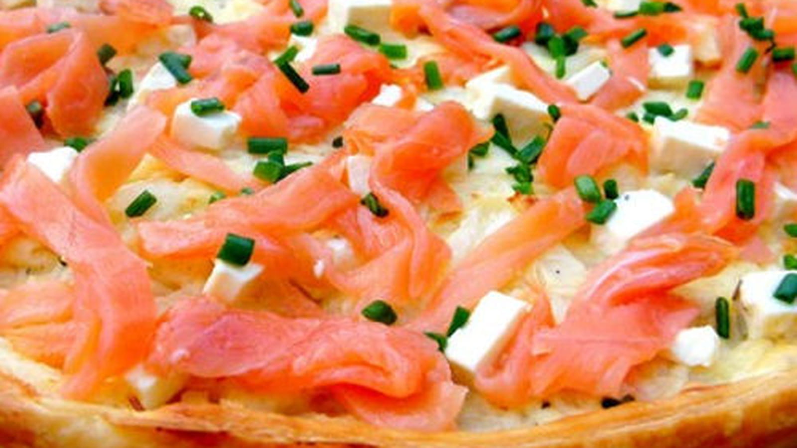 Tarte à la feta et saumon fumé à la carbonara