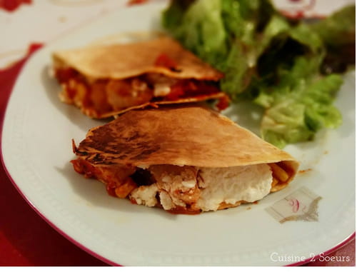 Quesadillas au poulet et aux poivrons