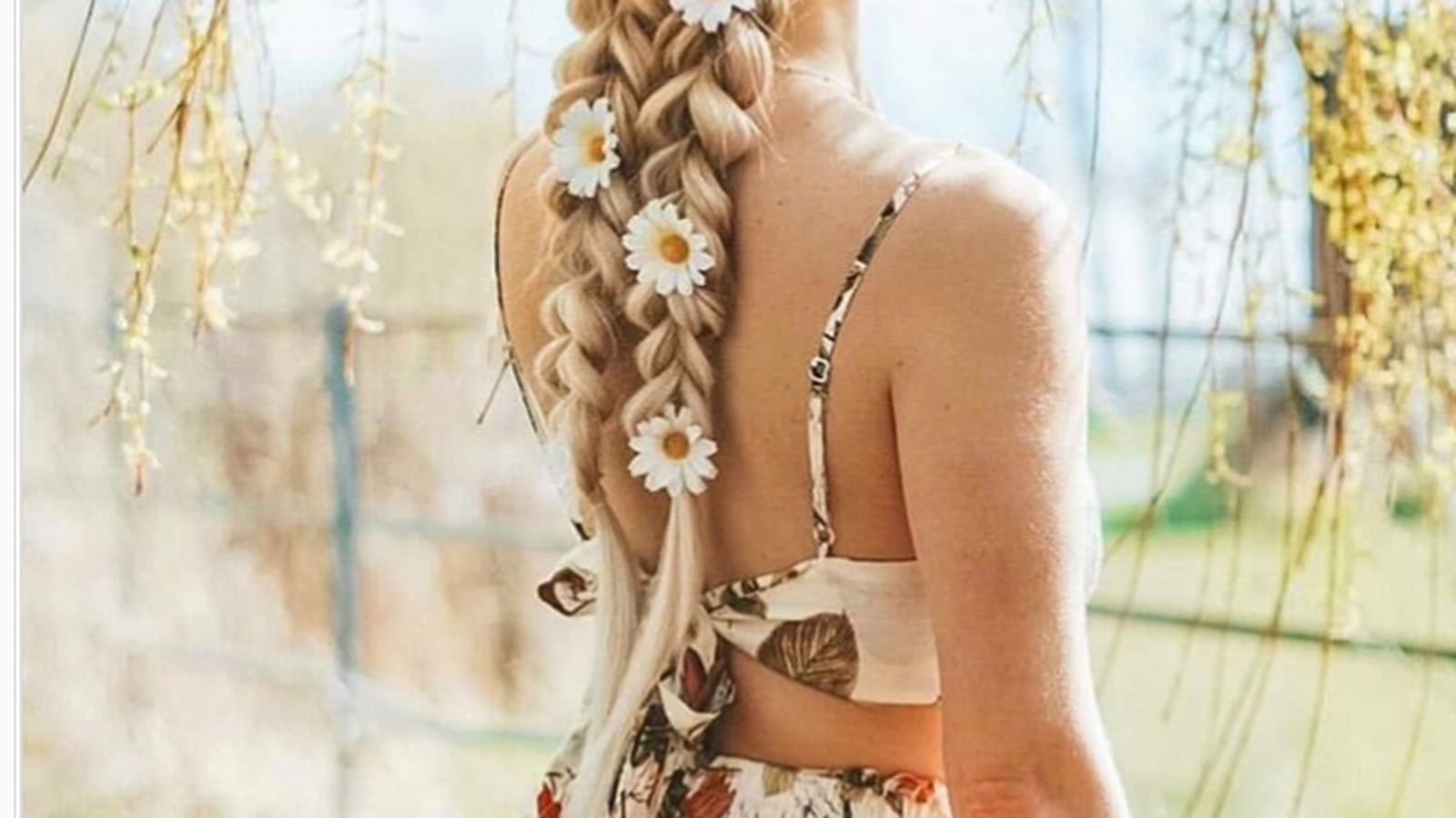 Tresse avec des fleurs