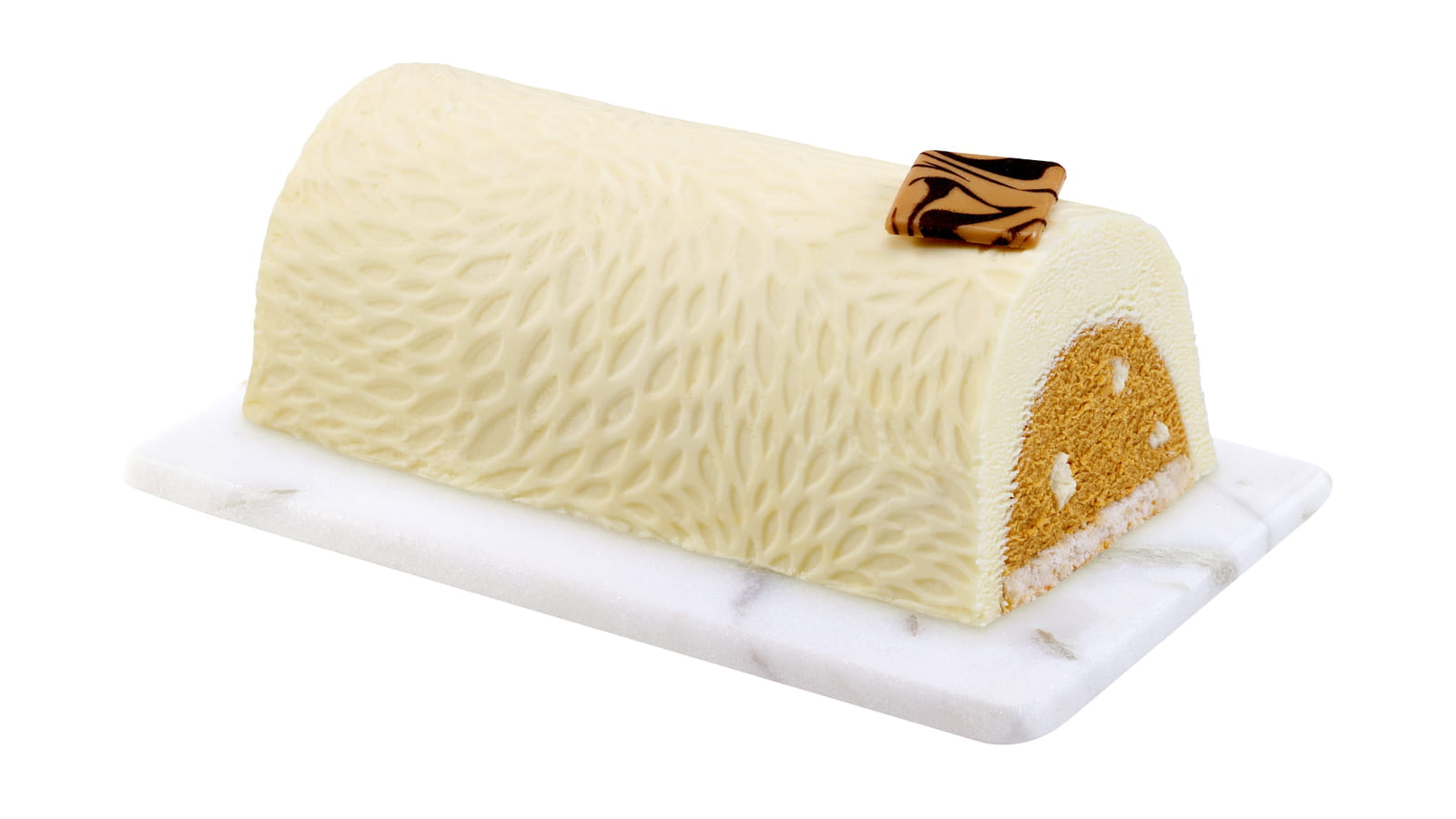Bûche glacée crème d’Isigny AOP & sorbet pomme caramel de Monoprix 