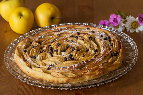 Tarte briochée aux pommes, en spirale