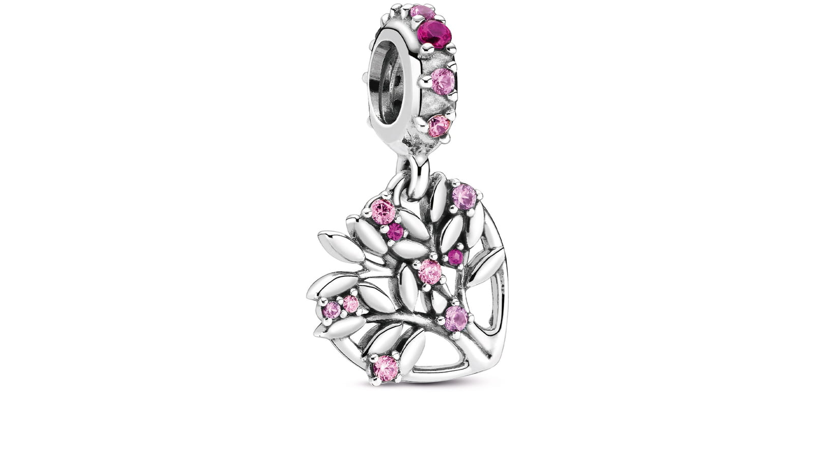 Charm Pendant Arbre De Vie Cœur Rose