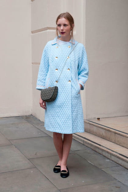 Street looks fashion week Londres&nbsp;: sage