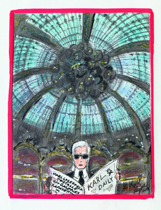 dessin karl lagerfeld