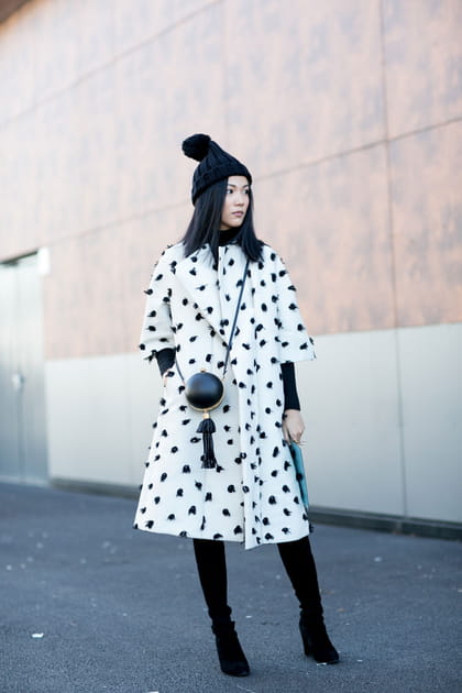 Street style &agrave; Paris : les pois en 3D