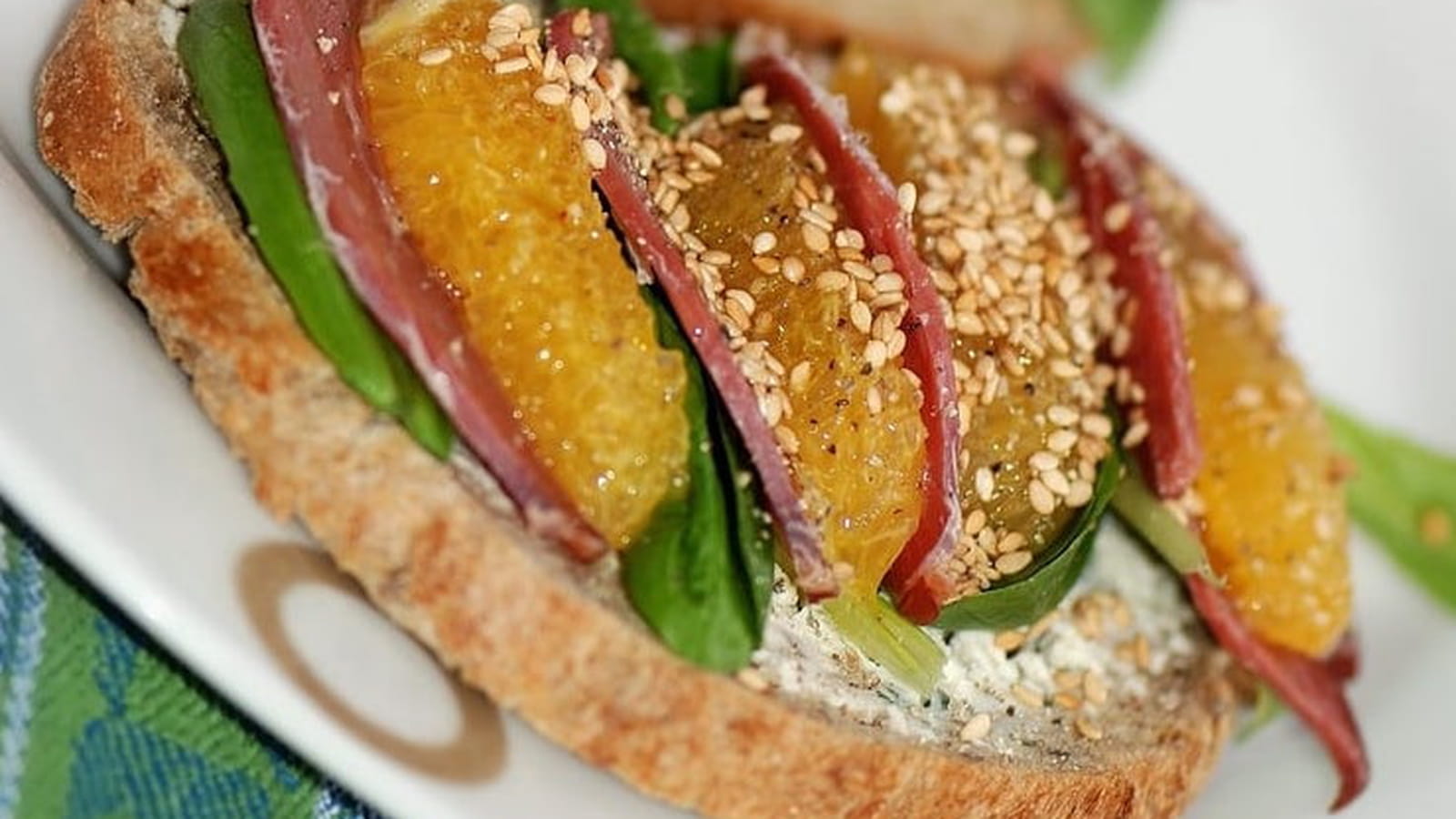 Tartine au magret de canard & orange