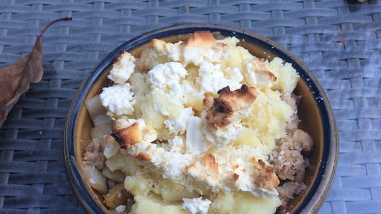 Hachis parmentier de dinde aux chicons et feta