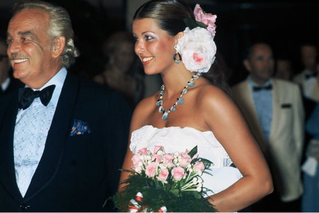 Avec son père au gala de la Croix-Rouge, août 1975