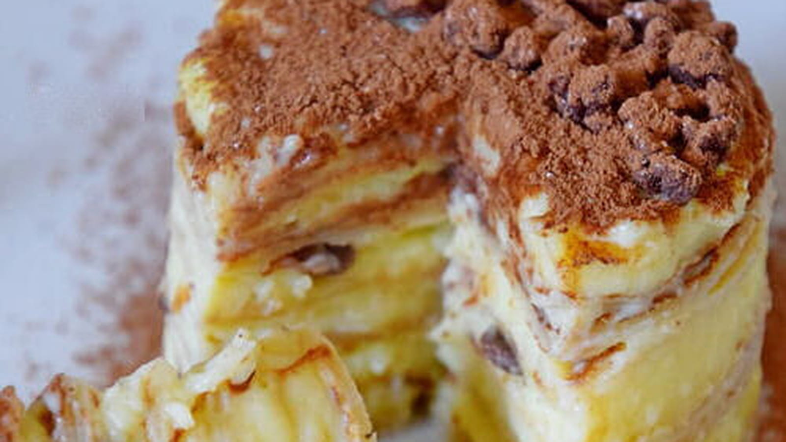 Petit gâteau de crêpes à la crème pâtissière