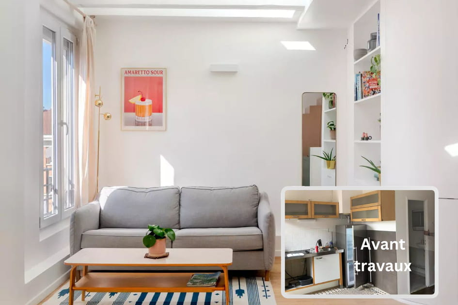Avant-apr&egrave;s&nbsp;: un studio&nbsp;se transforme en duplex sous les toits