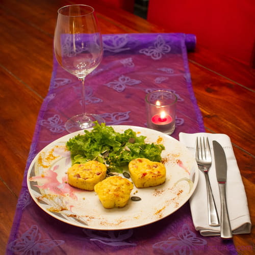 Muffins de pommes de terre, lardons, parmesan