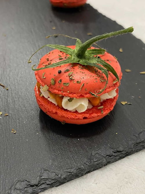 Macaron Tomates Mozzarella Basilic