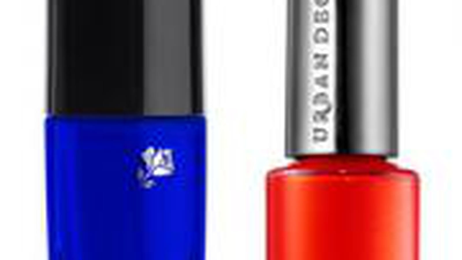 Vernis bleu roi et orange doré